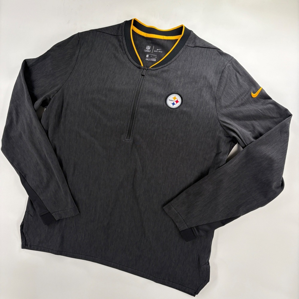 Nike Men's Gray and Gold Performance Jacket - Steelers Logo